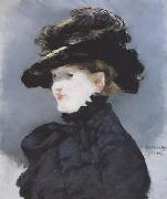 Edouard Manet Mery Lauent au chapeau noir Pastel (mk40) oil on canvas